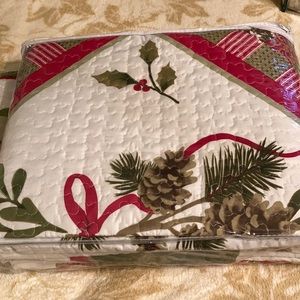 Pinecone Patchwork Quilt & Sham NWT